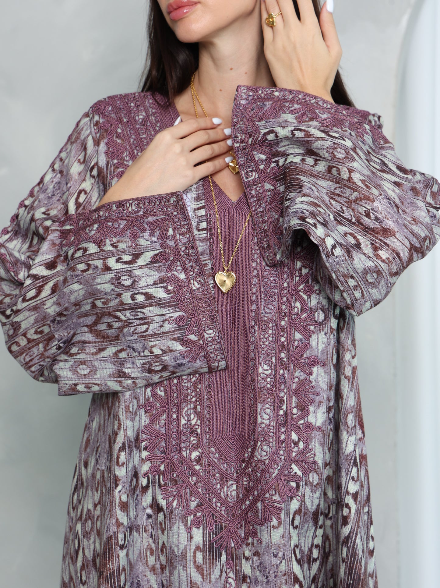 Plum Ikat Kaftan