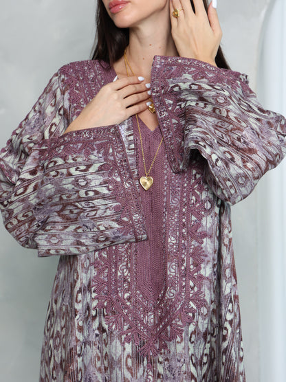 Plum Ikat Kaftan