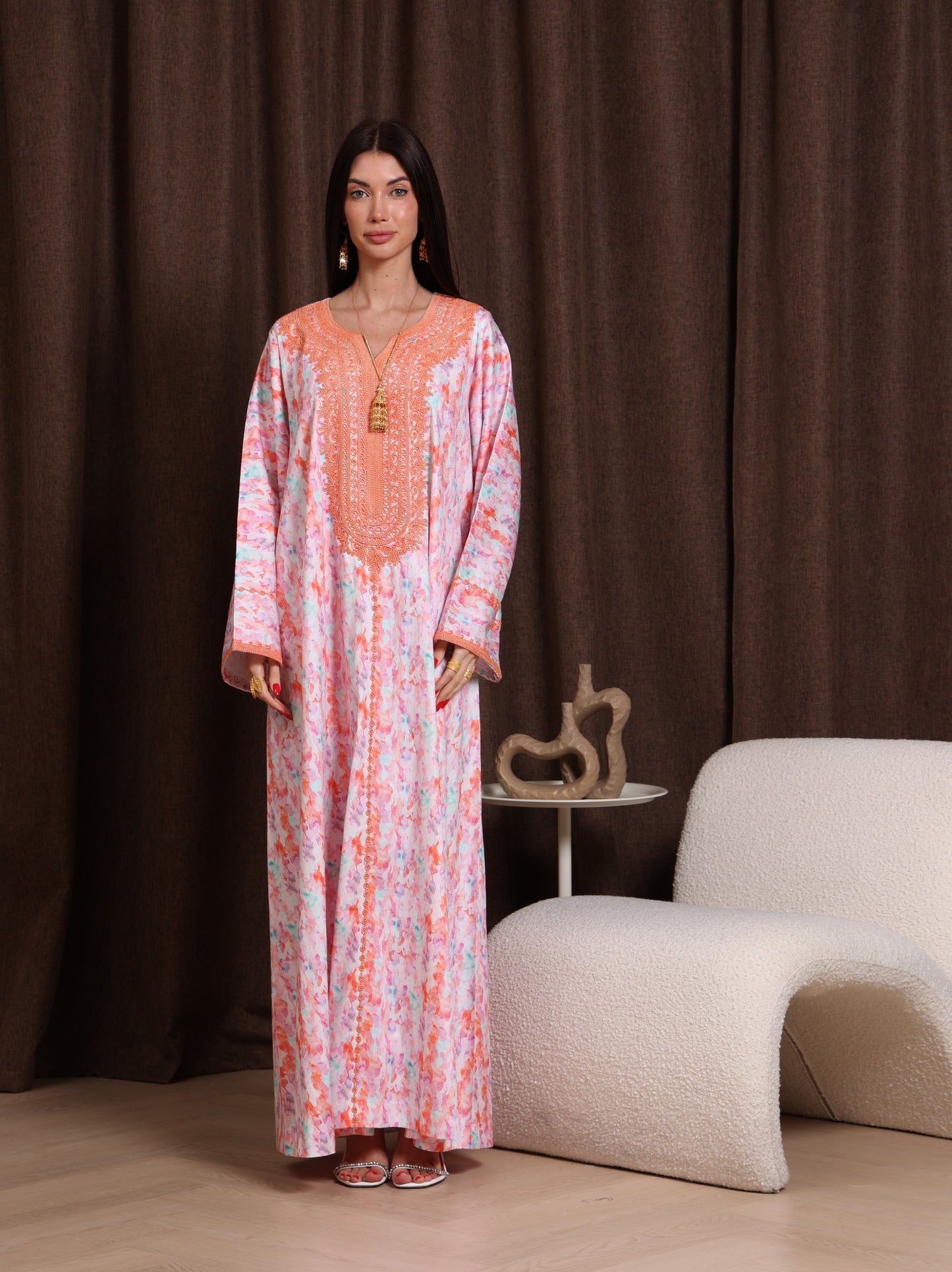 Coral Drift Kaftan