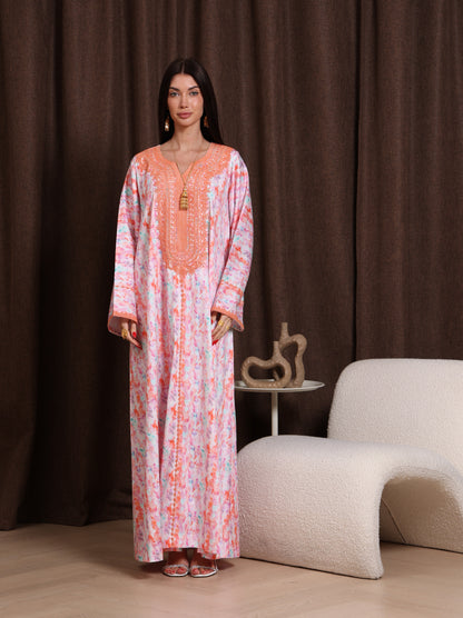 Coral Drift Kaftan