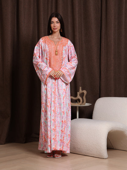 Coral Drift Kaftan