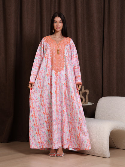 Coral Drift Kaftan