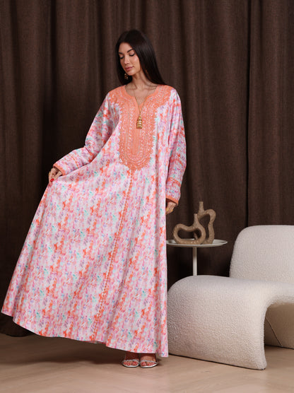 Coral Drift Kaftan