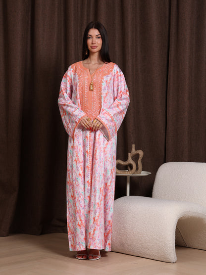 Coral Drift Kaftan