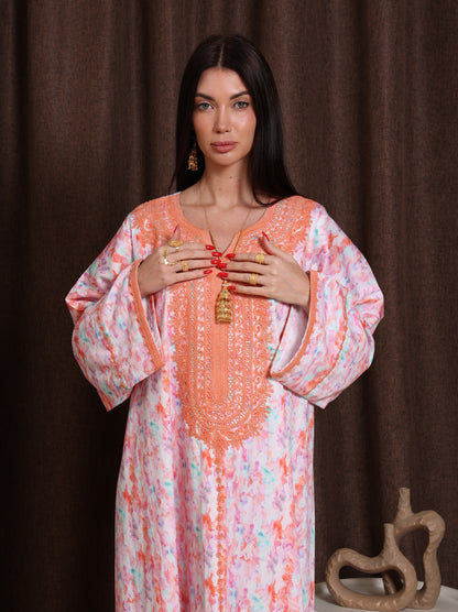 Coral Drift Kaftan