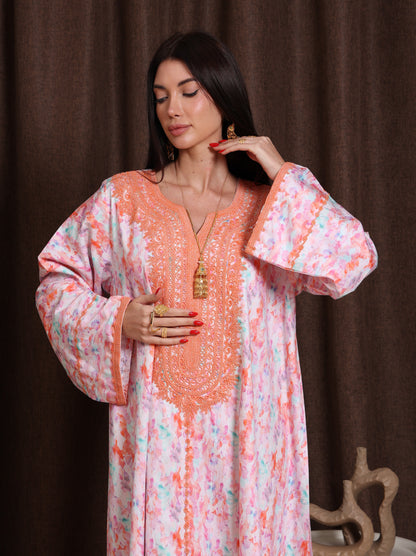 Coral Drift Kaftan