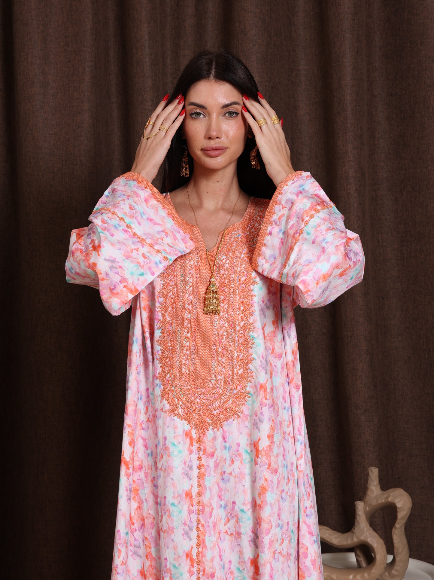 Coral Drift Kaftan