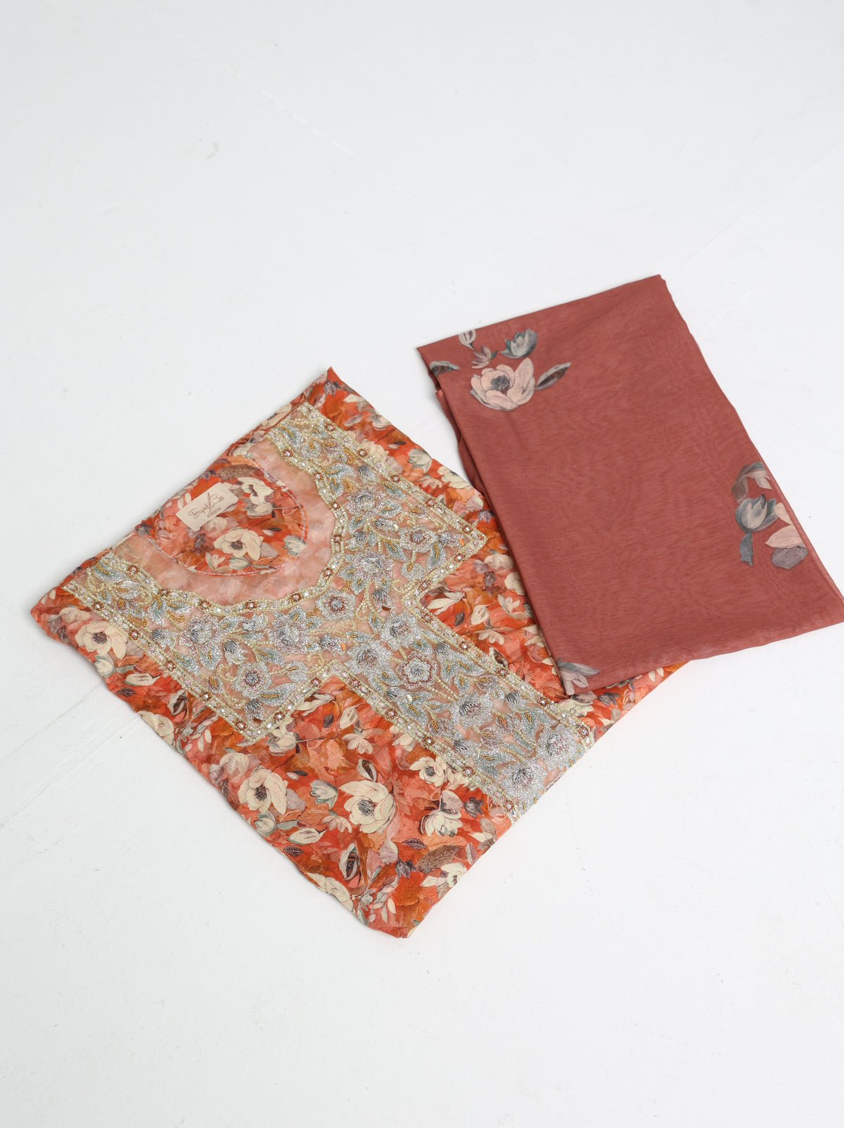 Rust Floral Kaftan