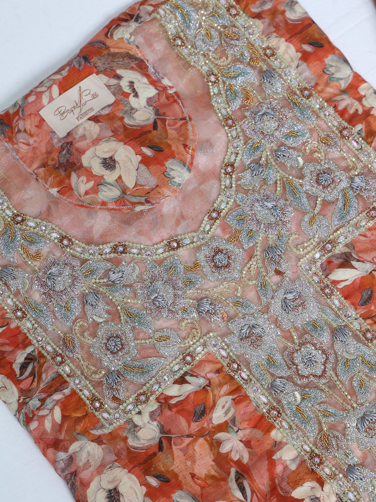 Rust Floral Kaftan