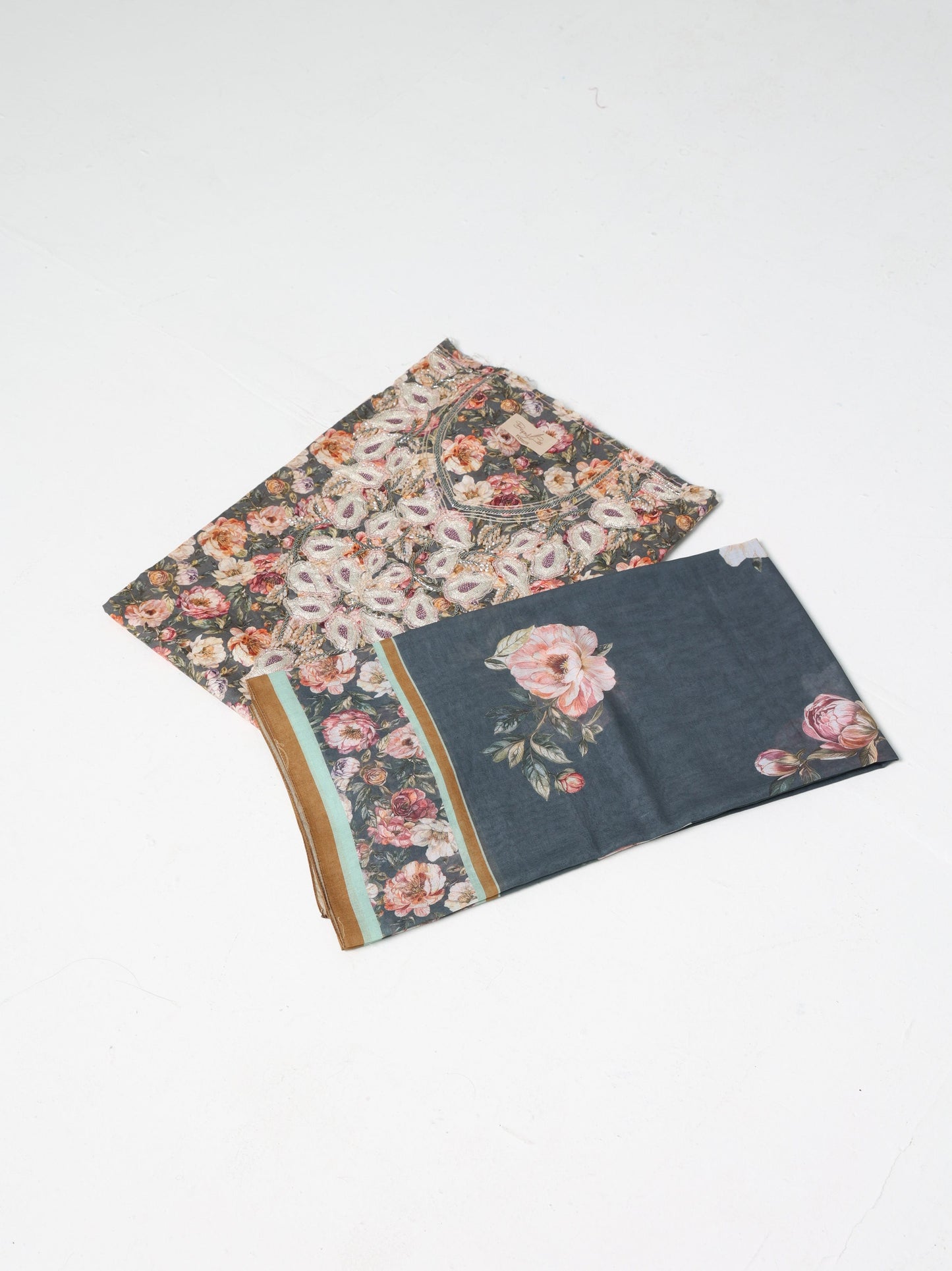 Charcoal Bloom Kaftan