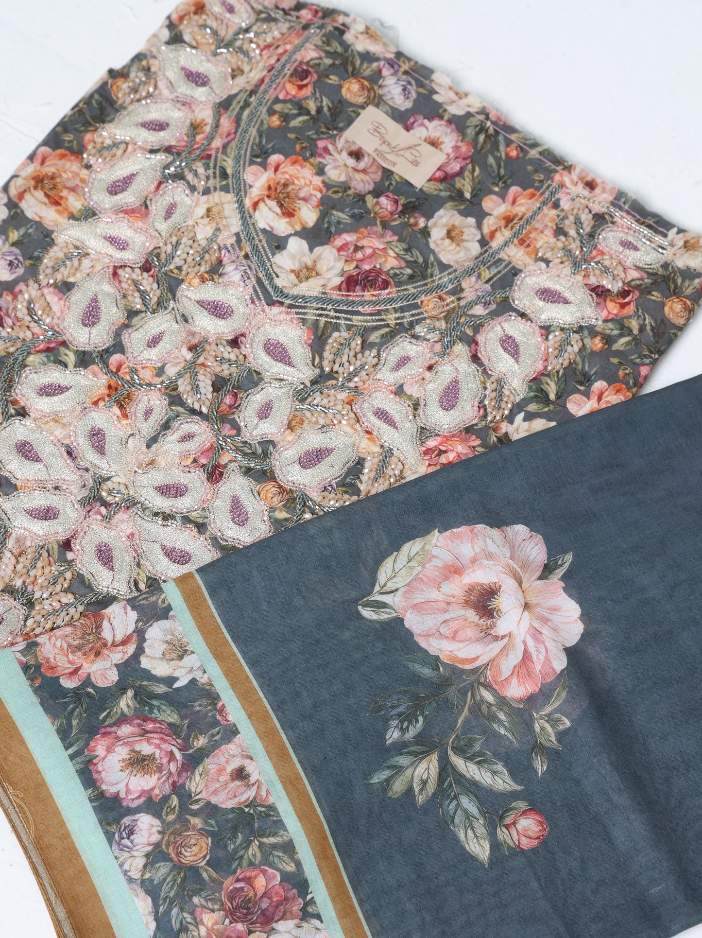Charcoal Bloom Kaftan