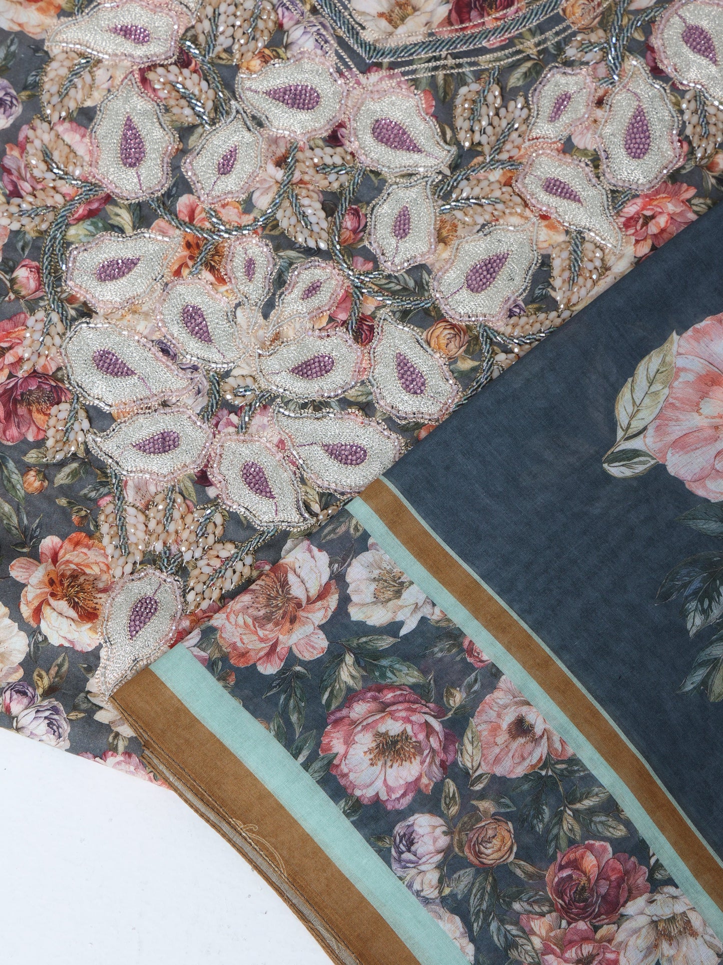 Charcoal Bloom Kaftan