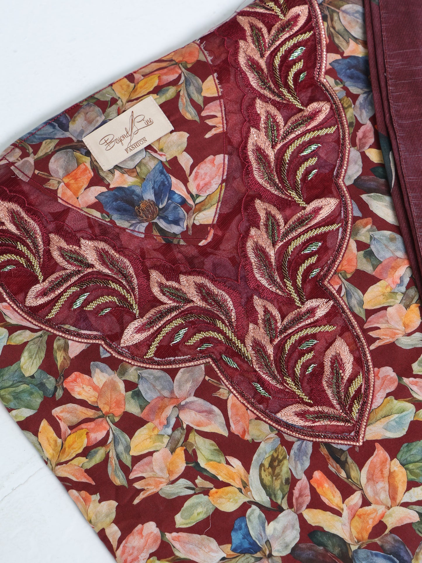 Burgundy Botanical Kaftan