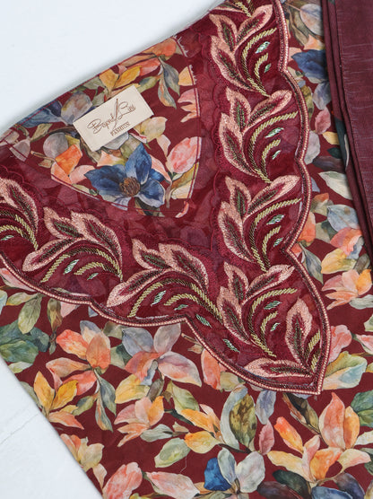 Burgundy Botanical Kaftan