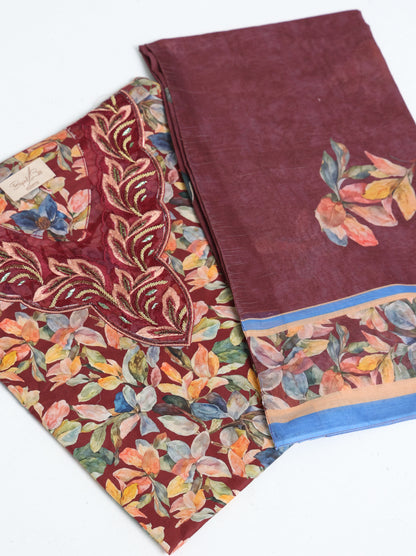 Burgundy Botanical Kaftan