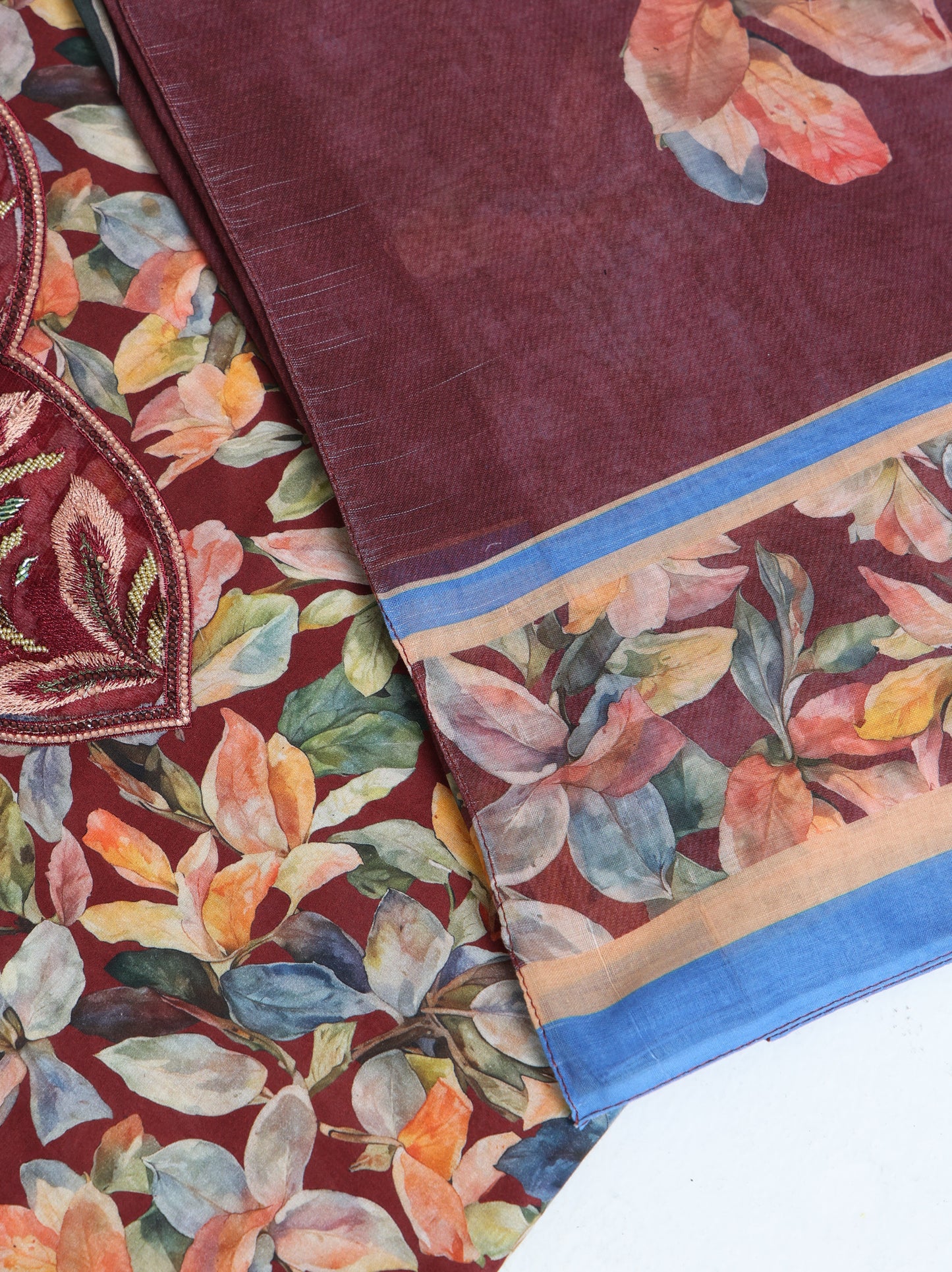 Burgundy Botanical Kaftan