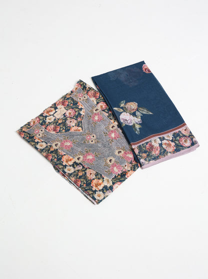 Navy Botanical Kaftan