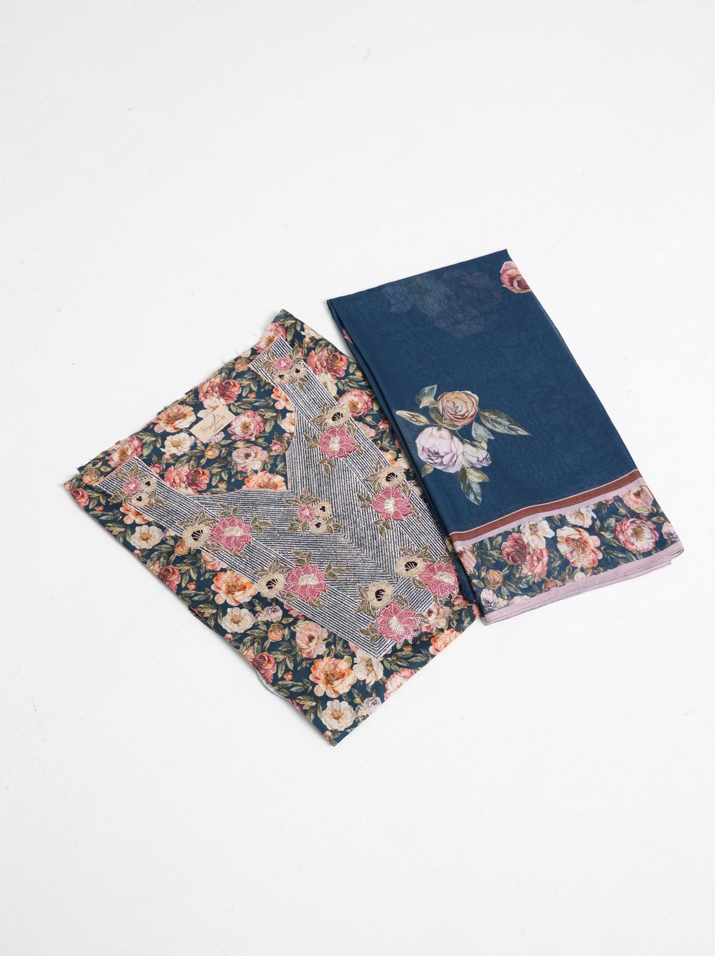 Navy Botanical Kaftan