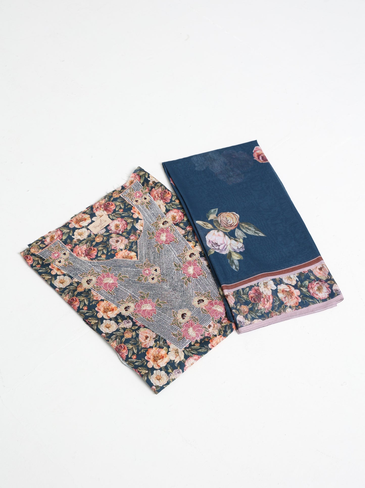 Navy Botanical Kaftan