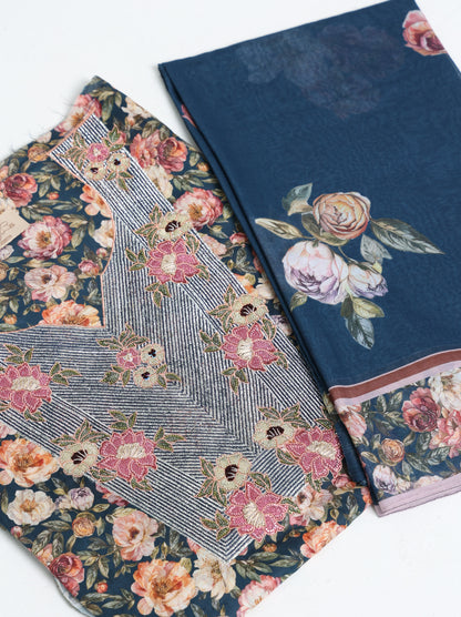 Navy Botanical Kaftan