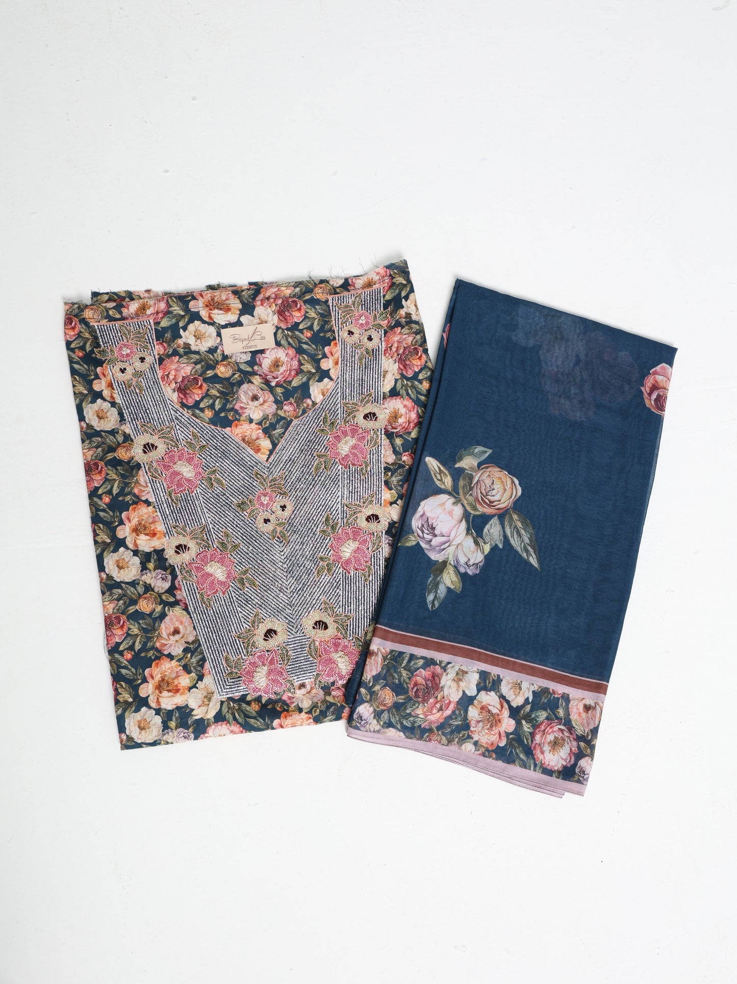 Navy Botanical Kaftan