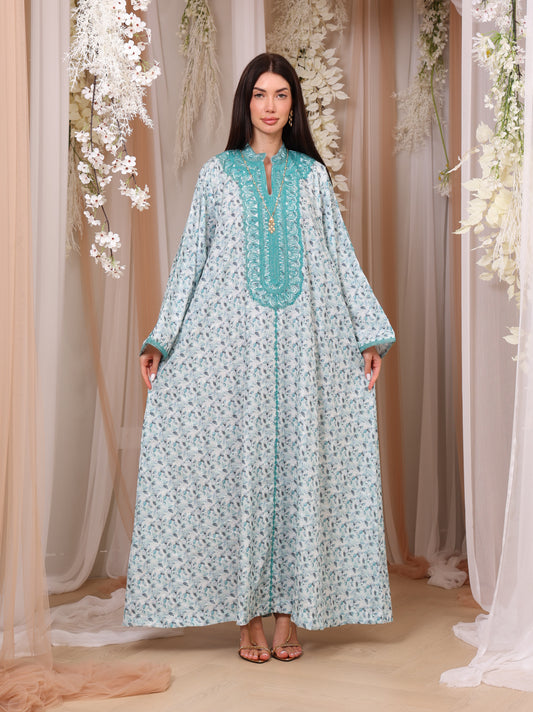 Teal Leaf Kaftan