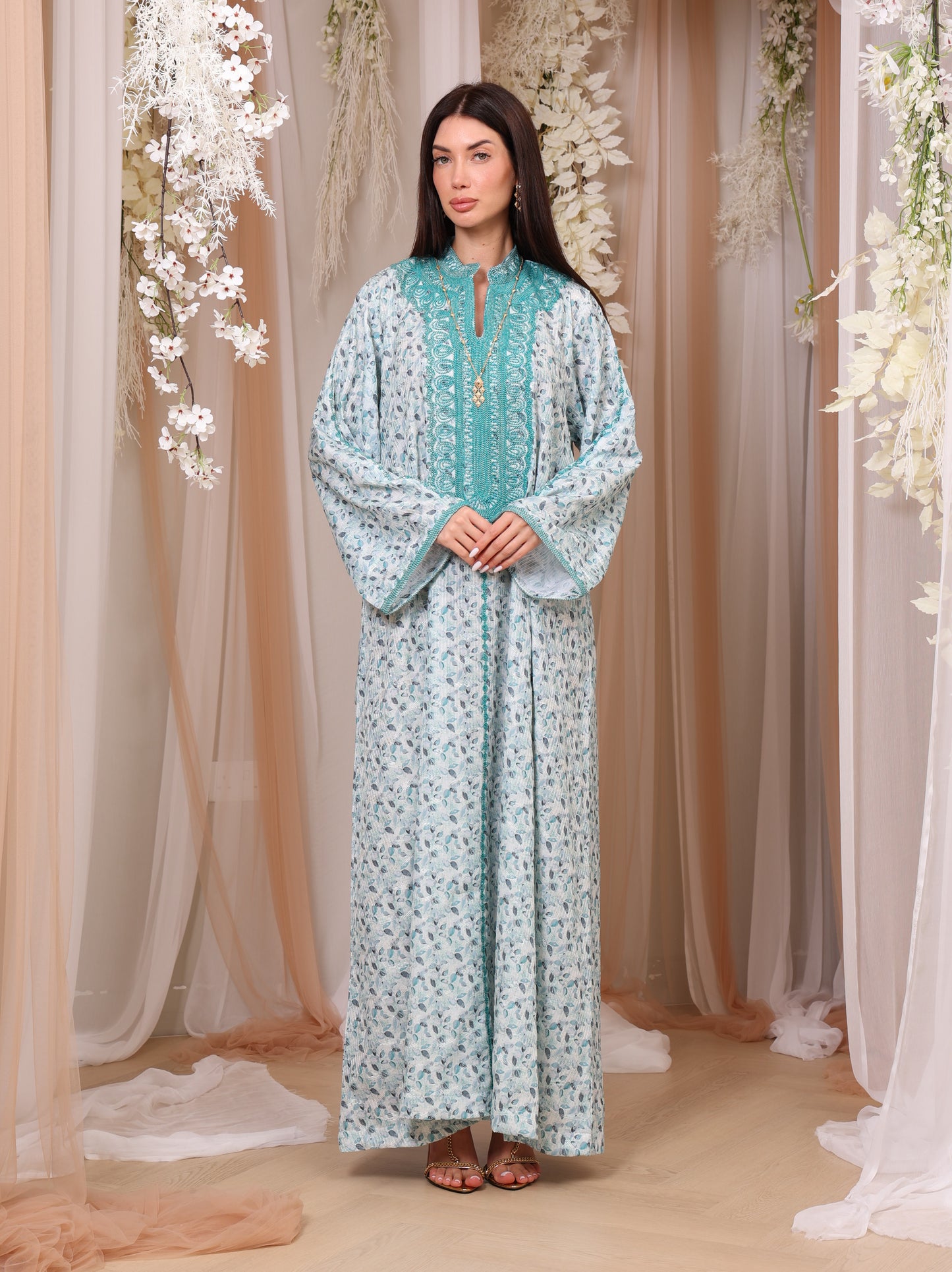 Teal Leaf Kaftan