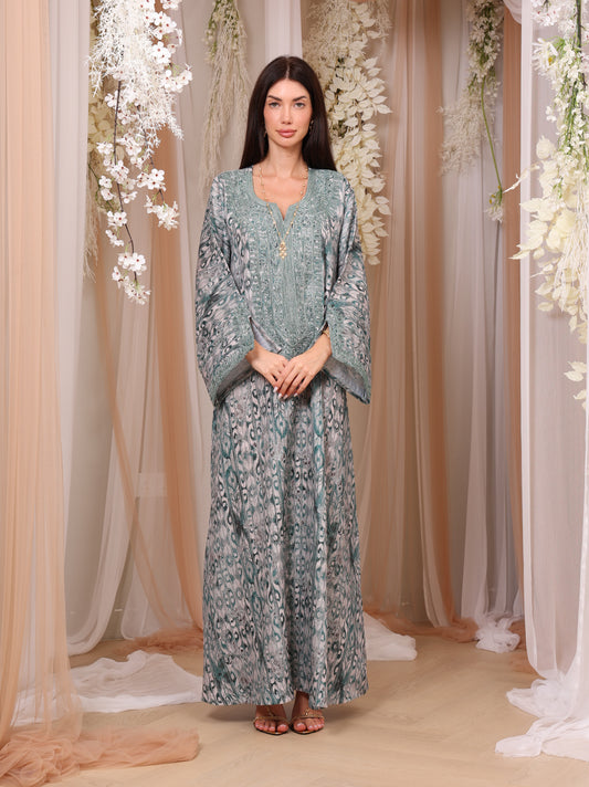 Jade Ikat Kaftan
