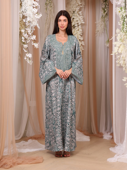Jade Ikat Kaftan