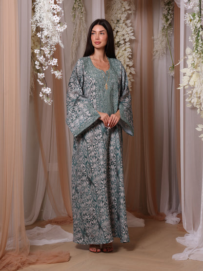 Jade Ikat Kaftan