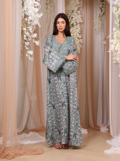 Jade Ikat Kaftan