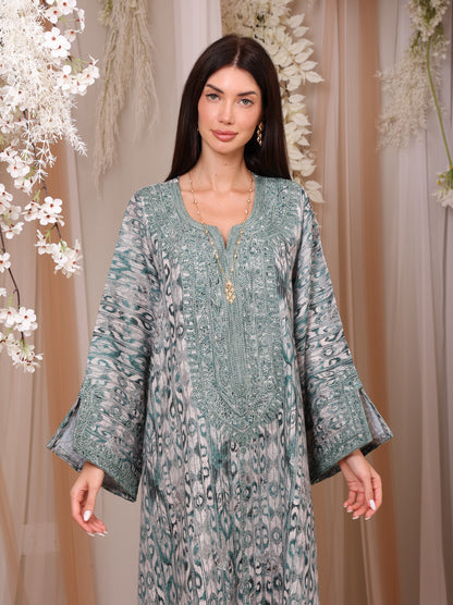 Jade Ikat Kaftan