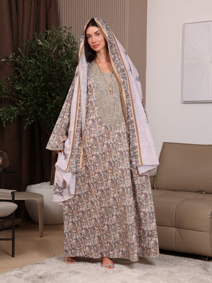 Taupe Tapestry Kaftan