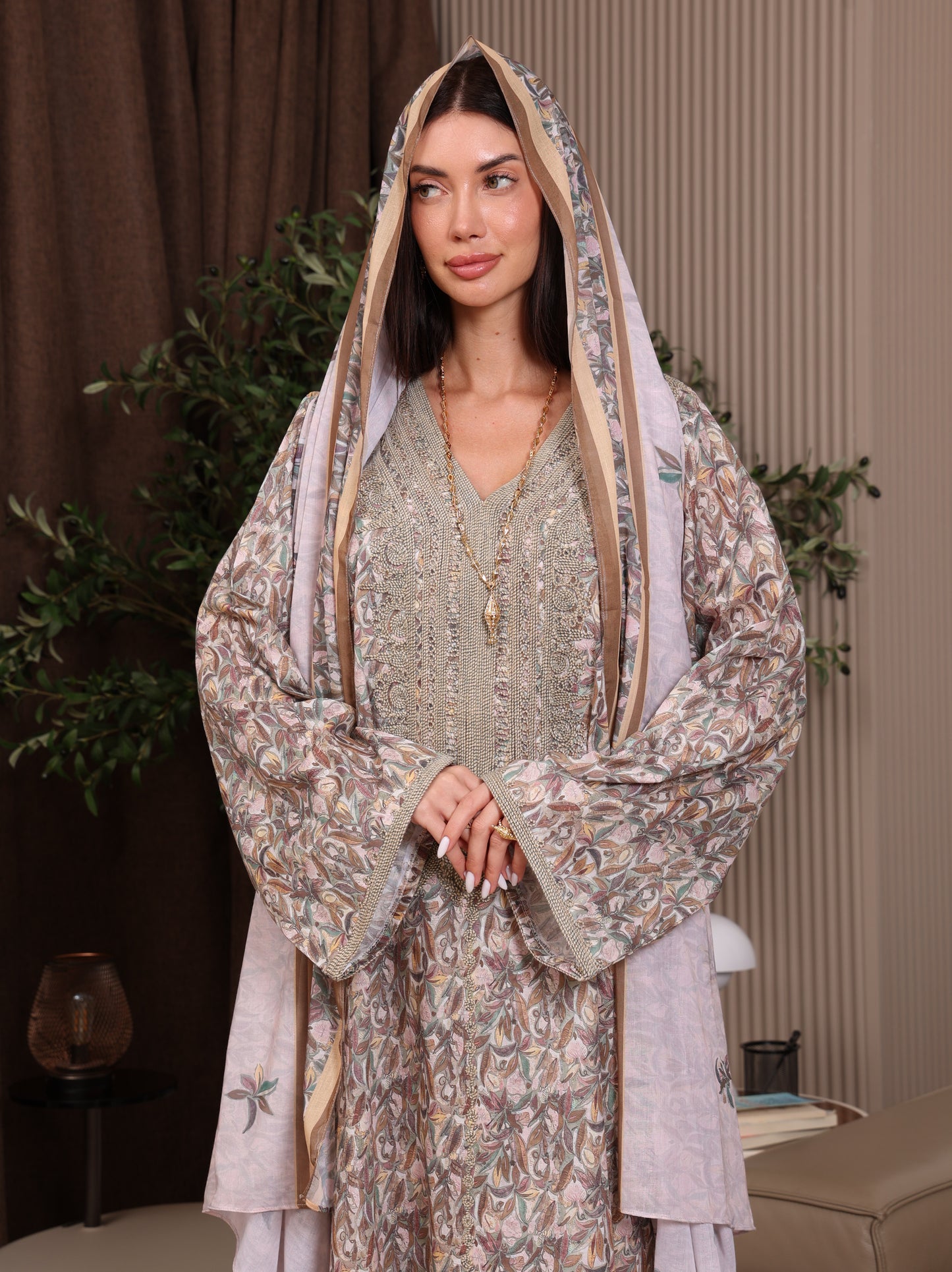 Taupe Tapestry Kaftan