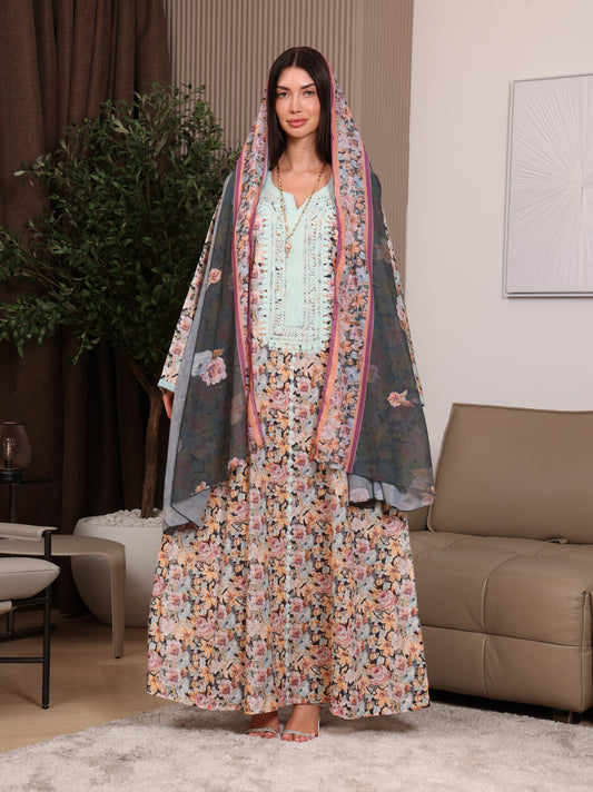 Mint Bouquet Kaftan