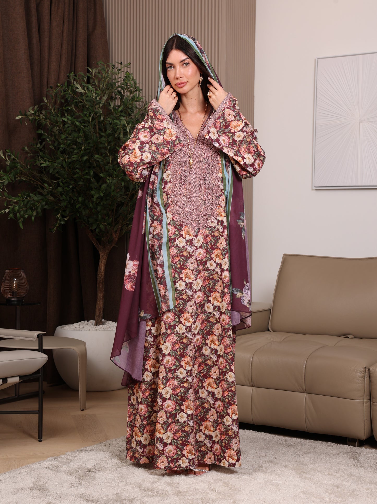 Claret Garden Kaftan