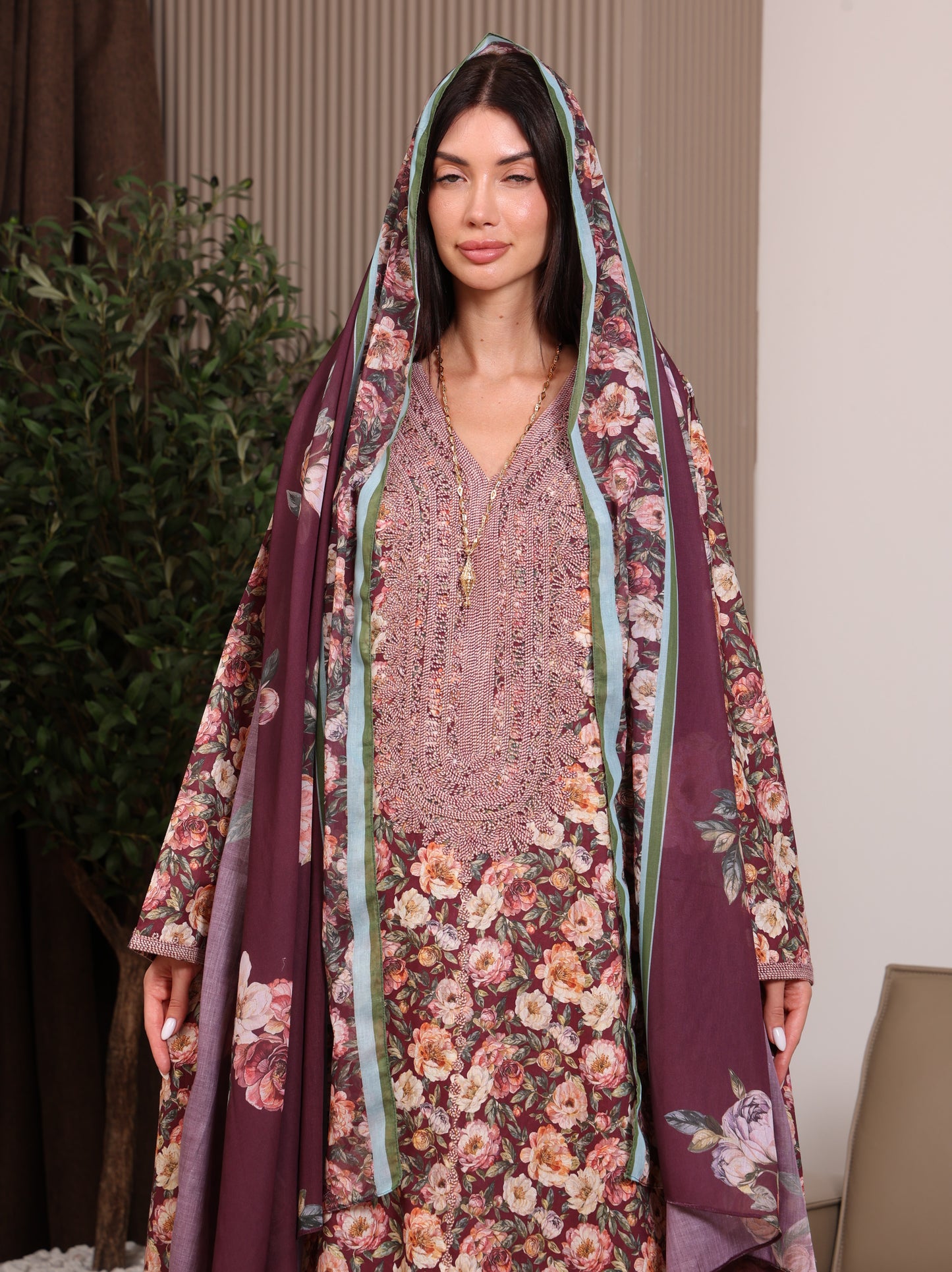 Claret Garden Kaftan