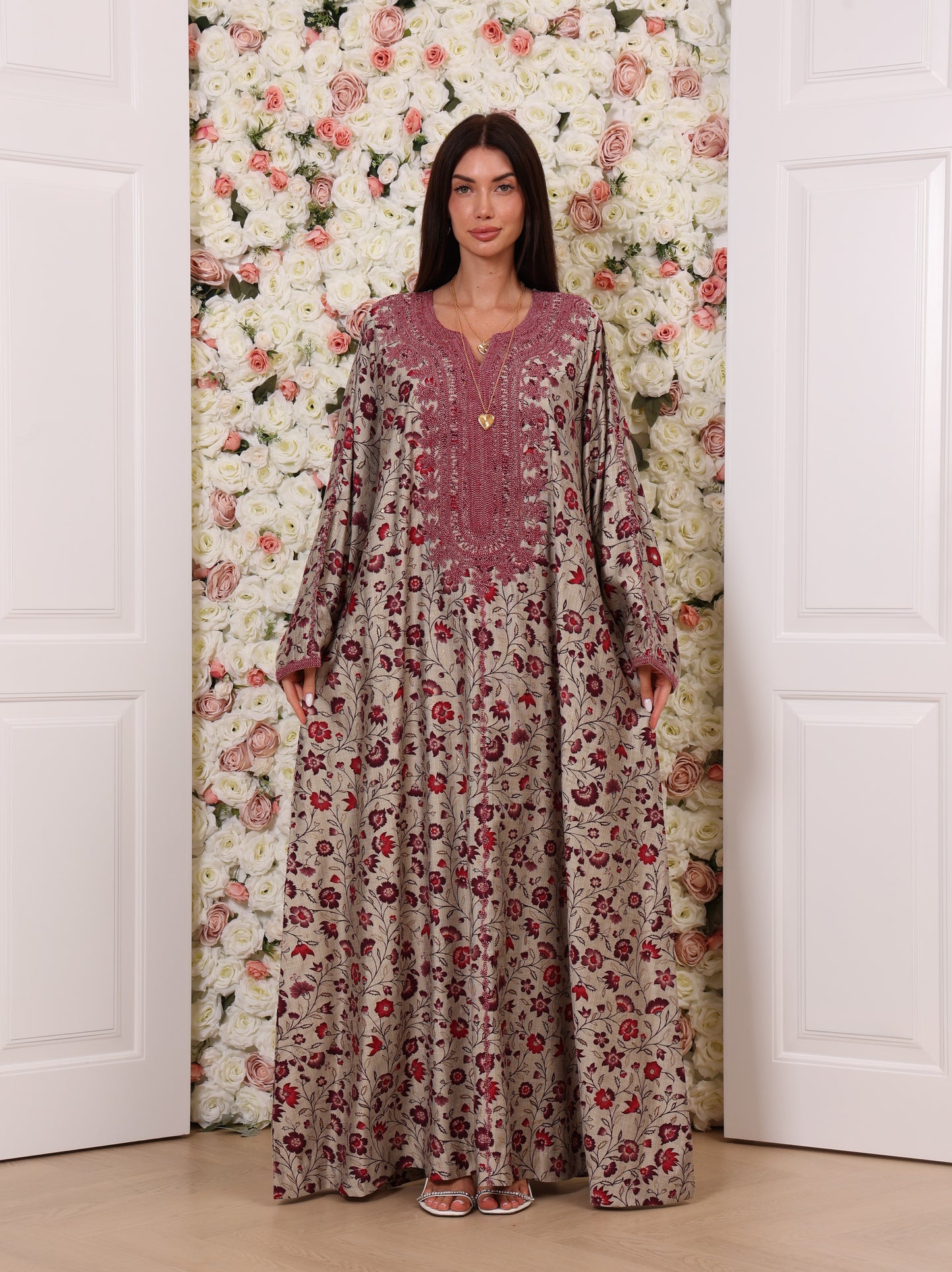 Crimson Vine Kaftan