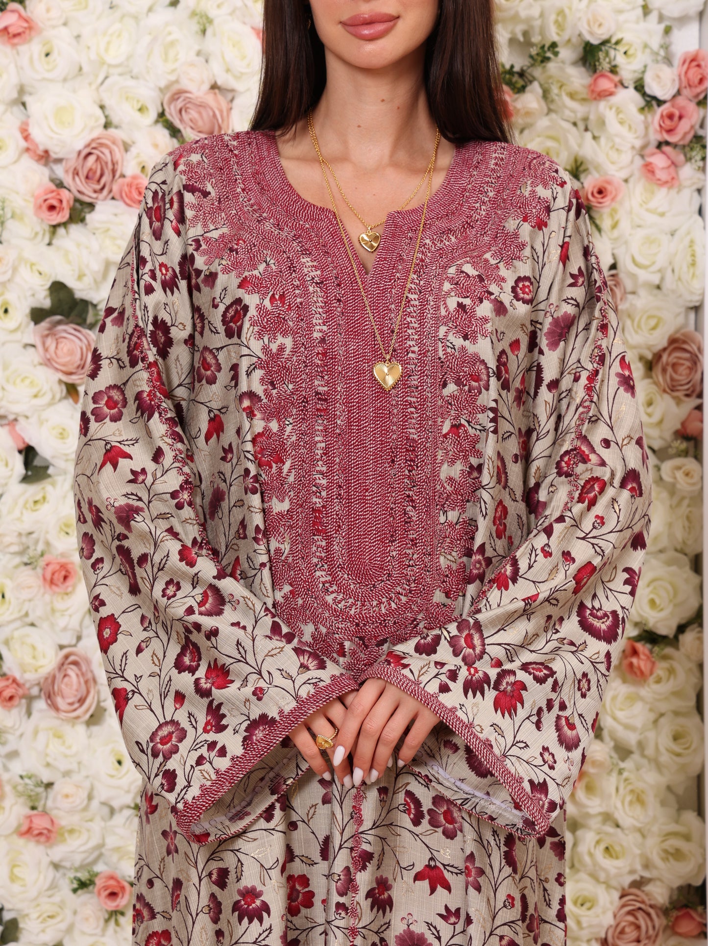 Crimson Vine Kaftan