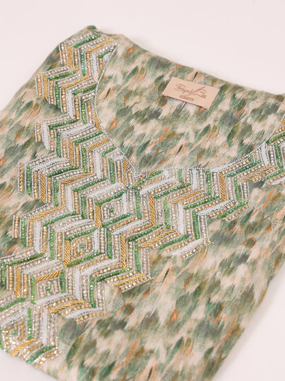 Sage Chevron Kaftan
