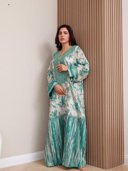 Teal Bloom Kaftan