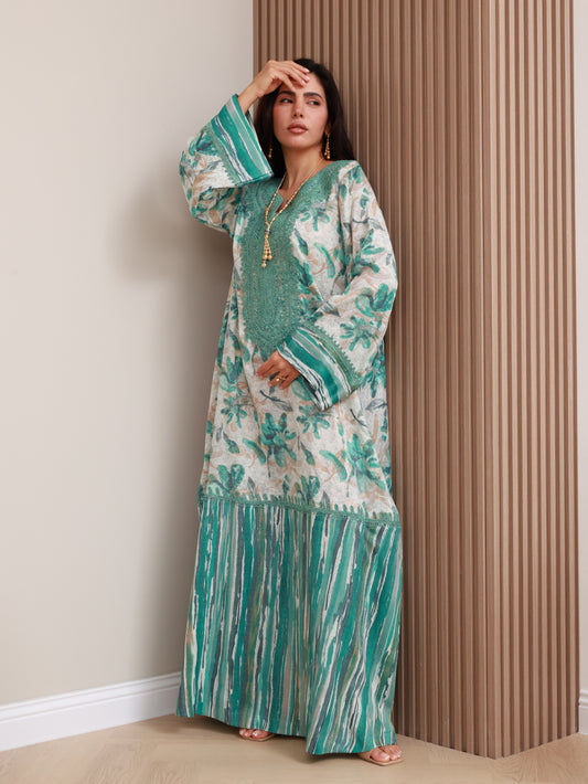 Teal Bloom Kaftan