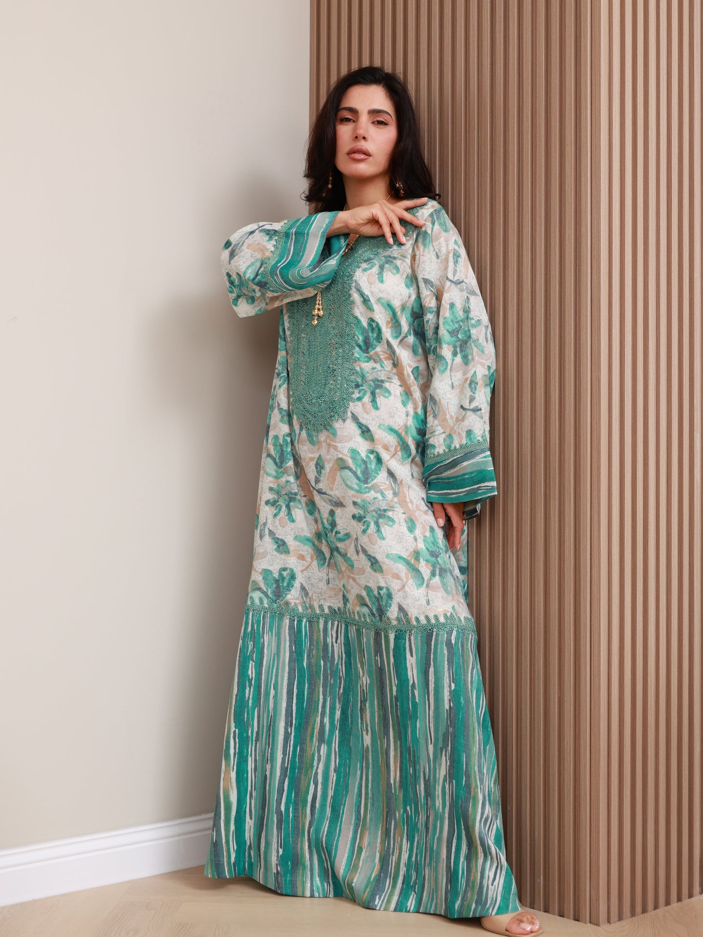 Teal Bloom Kaftan