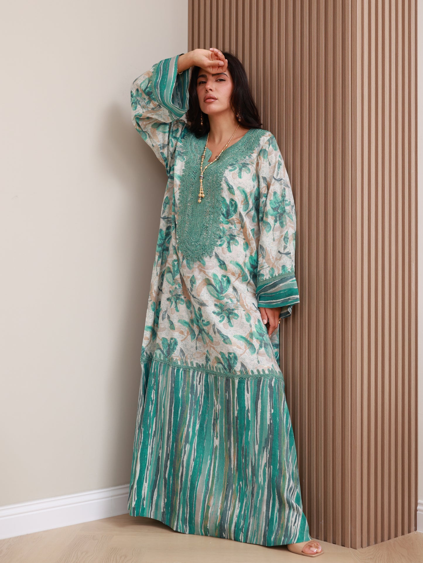 Teal Bloom Kaftan