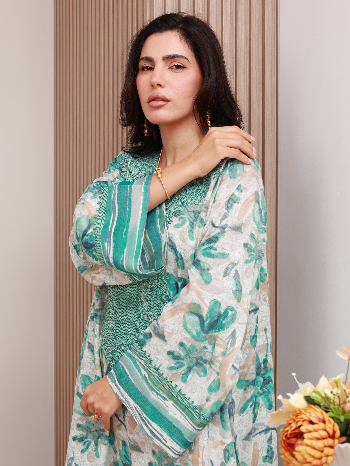 Teal Bloom Kaftan
