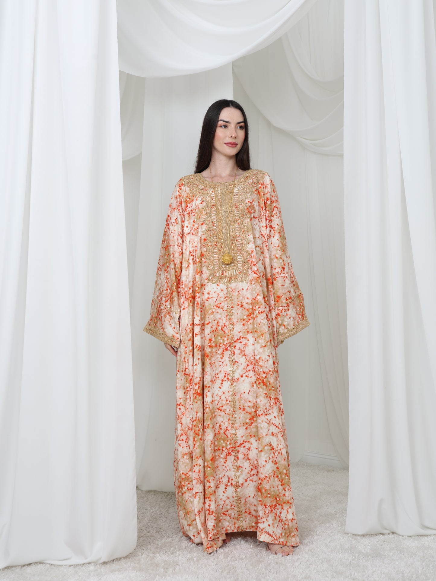 Sunrise Coral Kaftan