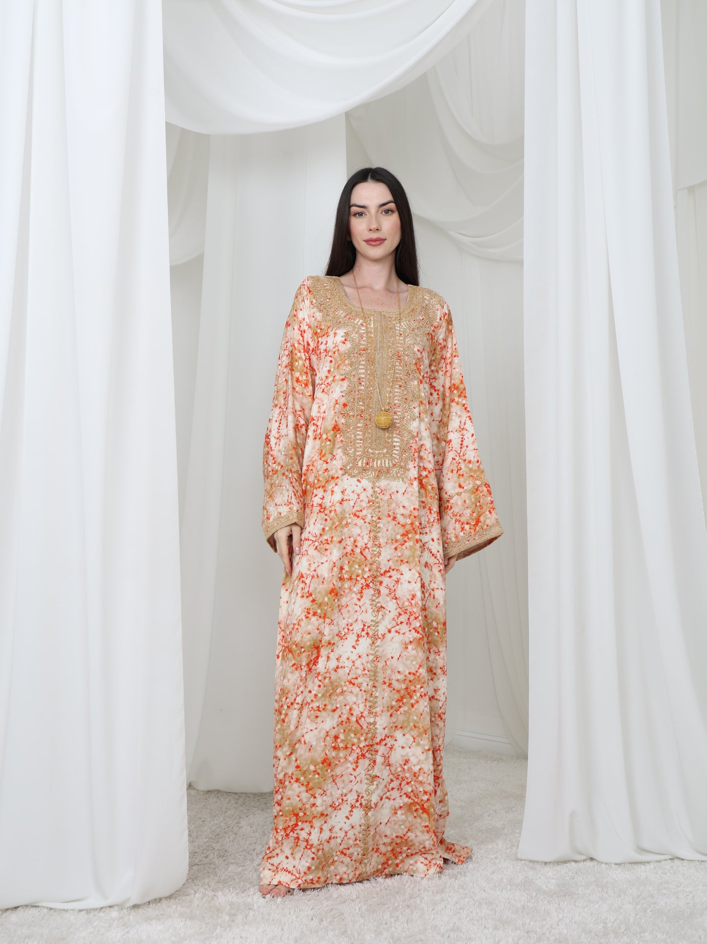 Sunrise Coral Kaftan
