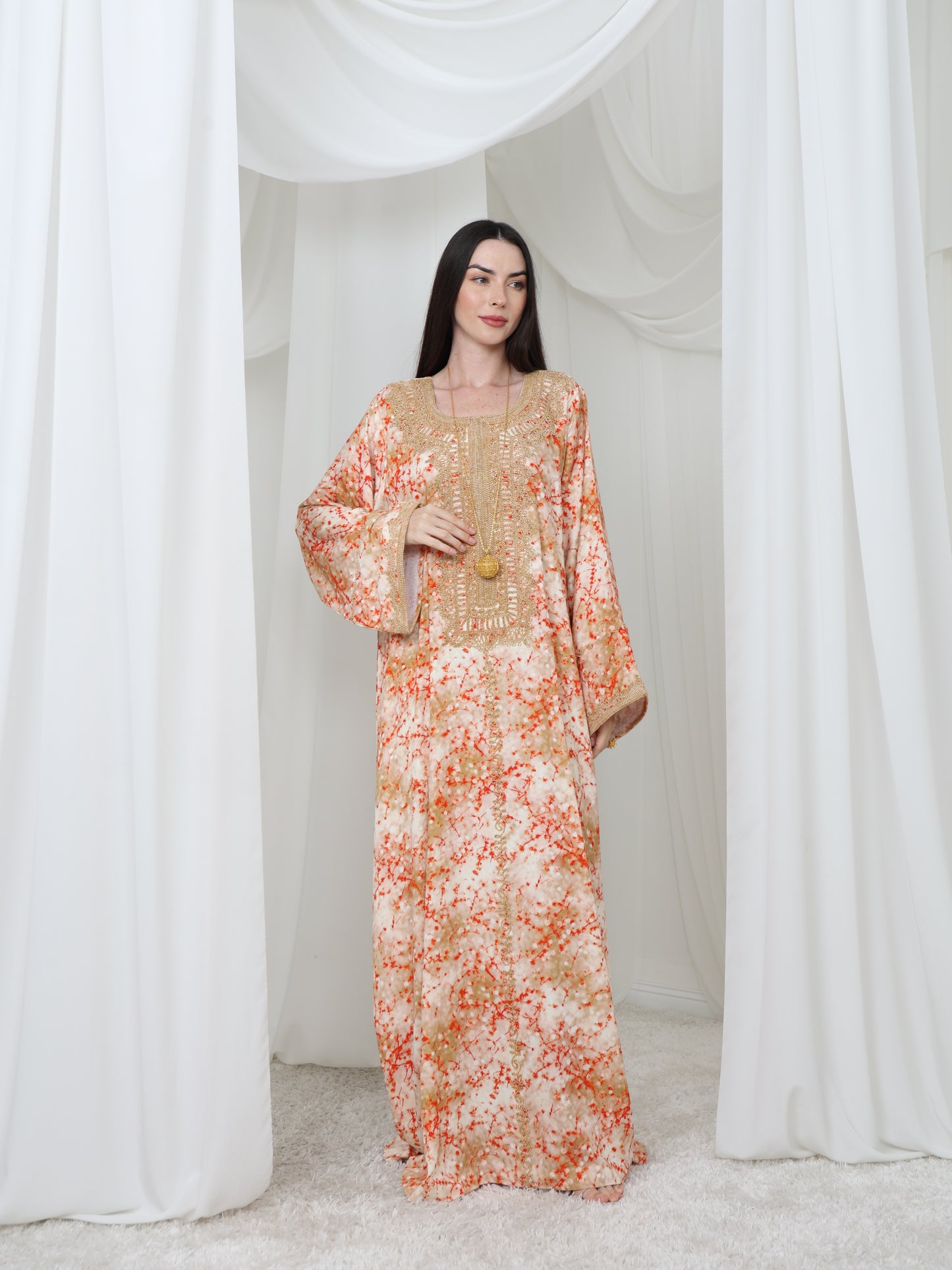Sunrise Coral Kaftan