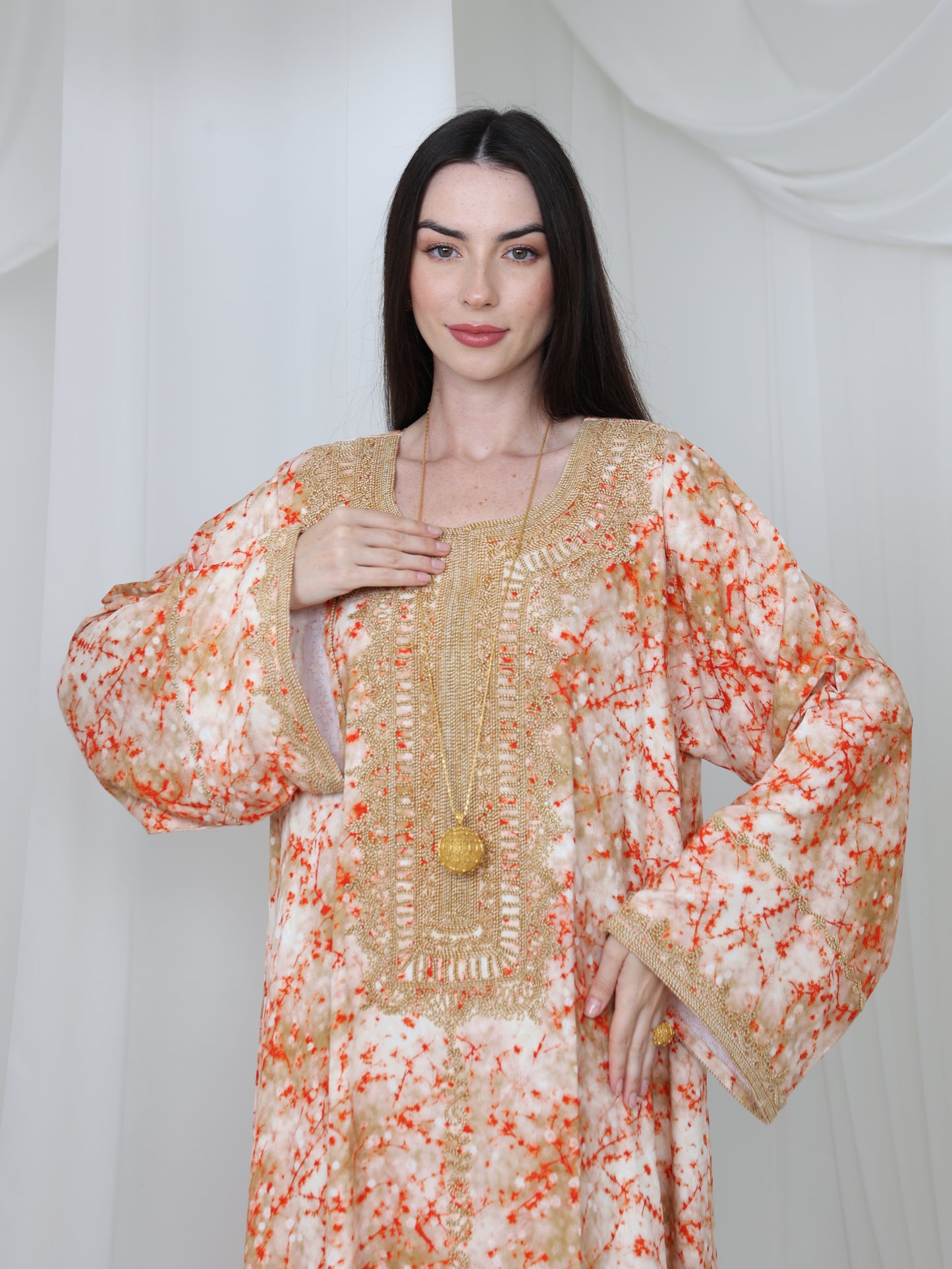 Sunrise Coral Kaftan