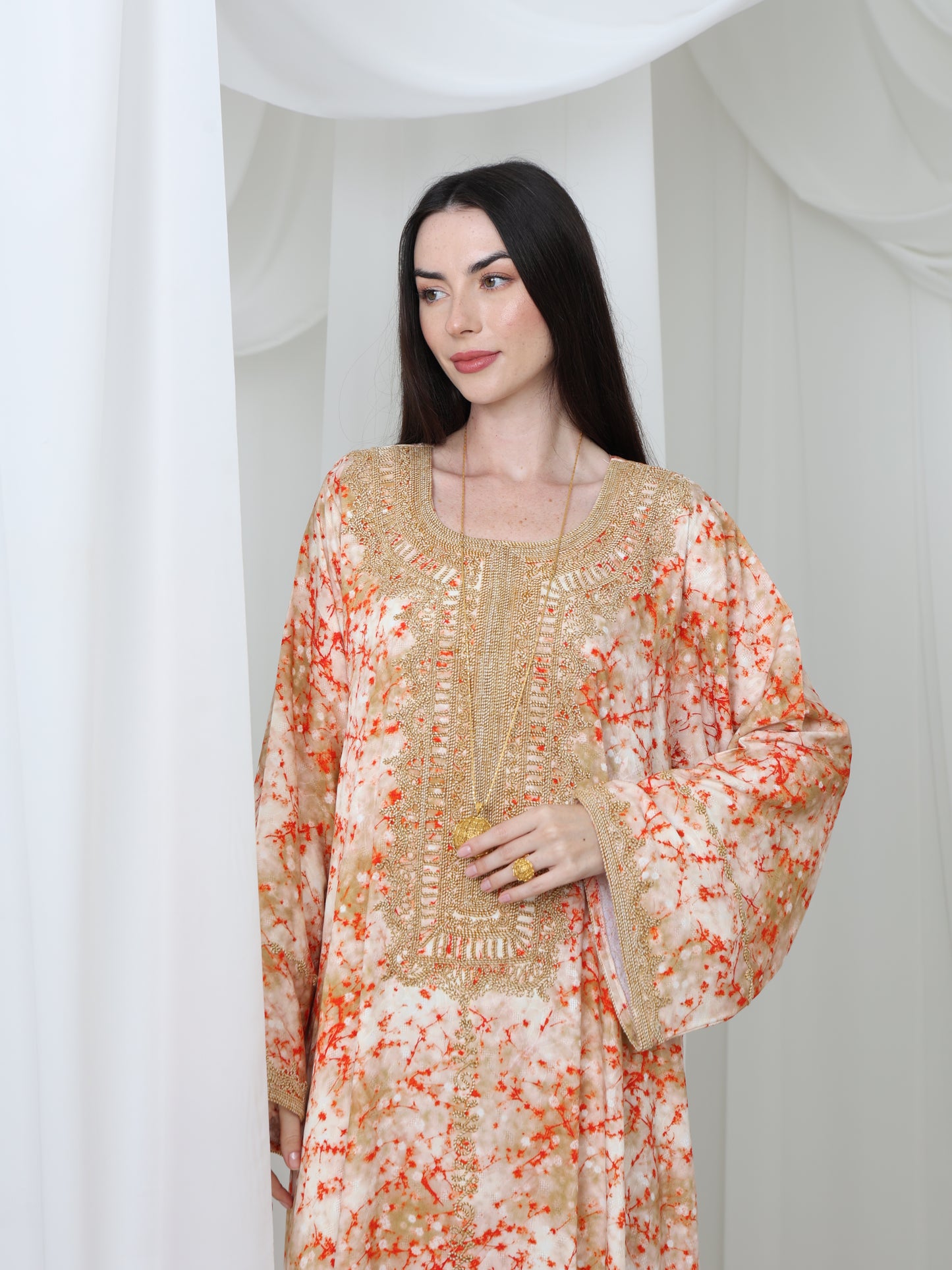 Sunrise Coral Kaftan